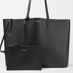 SAINT LAURENT Shopper large textured-leather tote